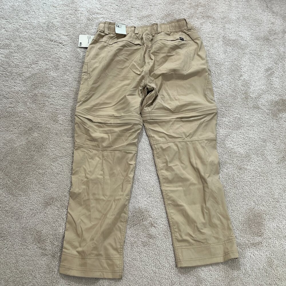 REI Co-Op Pants Womens 14 Sahara Convertible Stretch Relaxed Belted Cargo UPF 50
